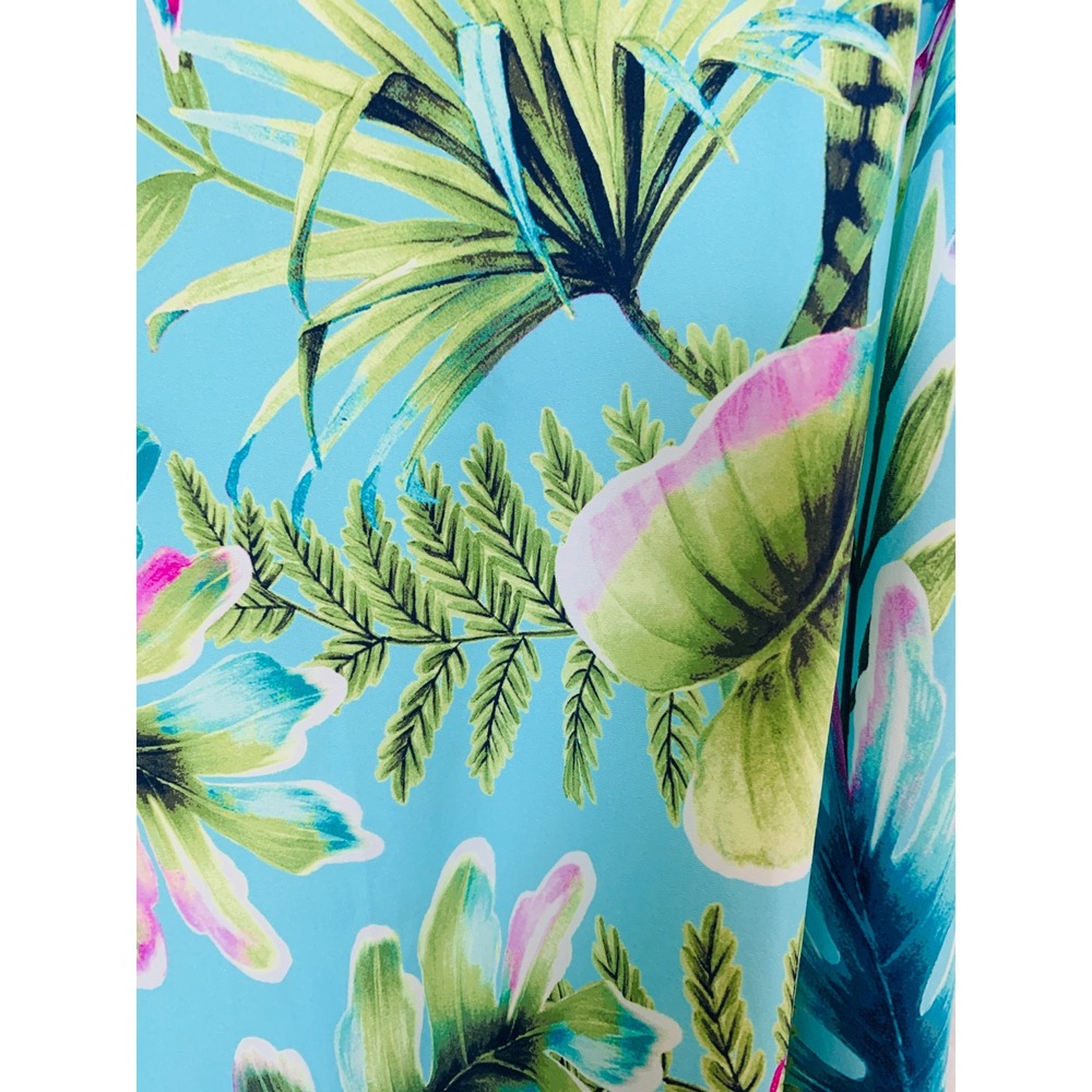 Tommy Bahama Ruffle Skirt Women XS Blue Tropical Palm Floral Swim Cover Resort - Picture 8 of 11
